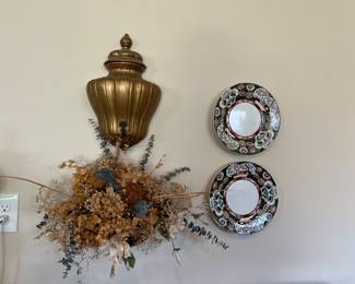 Vintage Lava Beau and antique ironstone plates