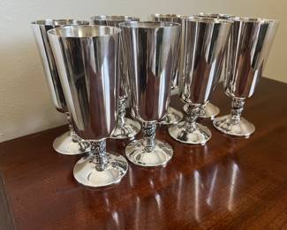 Set 8 Spanish Silver Plate Goblets