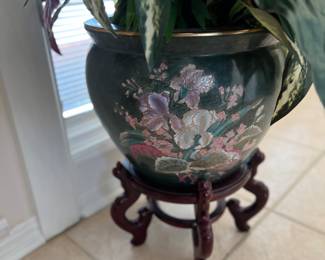 Fish pot with high quality silk plant