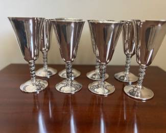 Set 8 Spanish Silver Plate Goblets