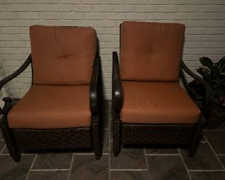 4 piece patio set with Sunbrella Fabric includes loveseat, coffee table and 2 chairs with rocker backs