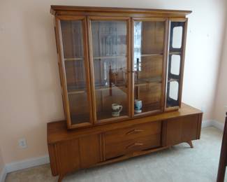 Genova Walnut Mid Century 2 part Breakfront