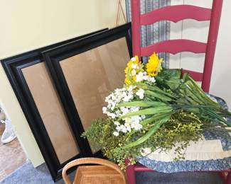 Ladder Back Chair - Artificial Flowers 