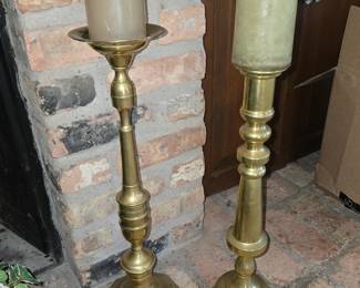 Large Brass Candlesticks 