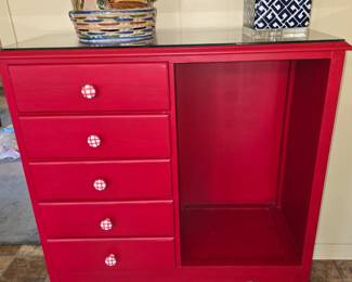 Red Dresser- One side was used for quilts