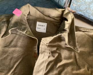 Vintage US Army Field Shirt Wool Olive Green 50’s