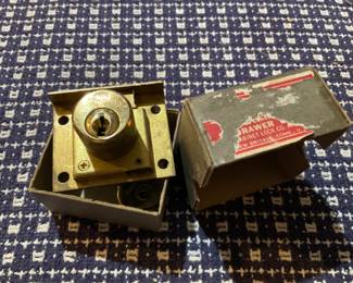 Corbin #0666 Deadbolt Drawer Lock Ovid Brass with Key in original packaging 