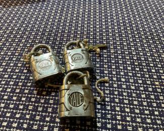 Antique Yale Padlocks with keys
