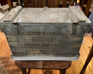 Old wooden box. Railway Torpedoes