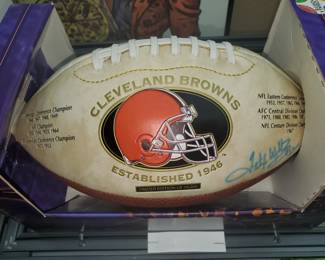 Signed Bowns Football in Cardboard ORIGINAL Container