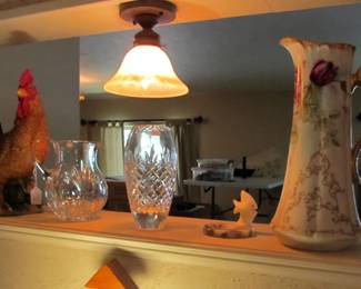 Stunning crystal and antique porcelain.