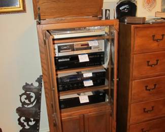 Solid wood stereo cabinet