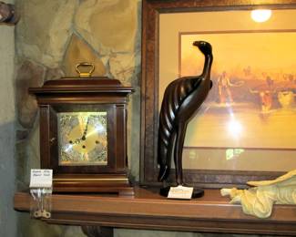 Elegant hand-carved crane sculpture
