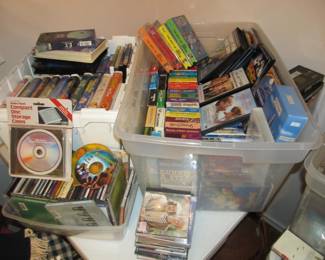 We have a HUGE record LP and 45s collection, including VHS and DVD, CD