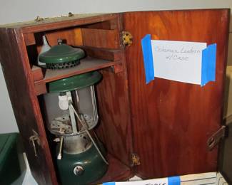 Vintage Coleman lantern in beautiful wooden case