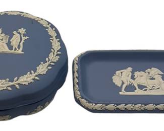 Blue Wedgwood Covered Box Tray