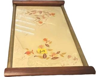 Jewel Tea Autumn Leaf Glass Covered Tray