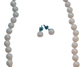 Trifari Pearl Bead Necklace Earrings