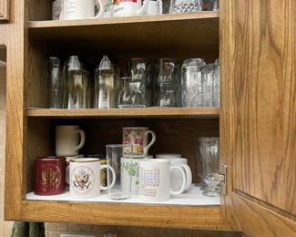 Lots of mugs, glassware