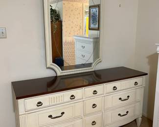 The vintage French Provincial dresser with mirror