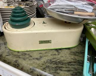 Vintage scale with weights