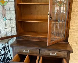 The inside of the Hoosier cabinet