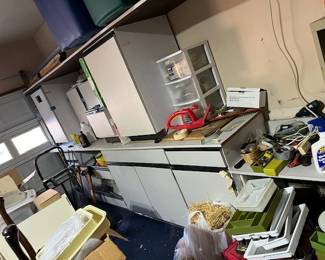 This shelving out in the garage is for sale. We'll add more detail on these.