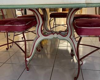 The leg details of the painted table