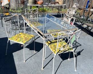 Vintage glass top garden table