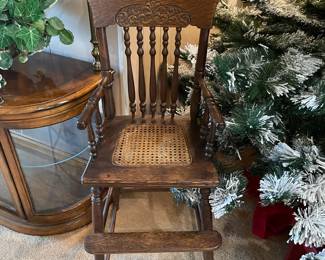 Antique oak high chair