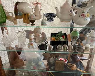 More travel pieces, ornaments, thimble collection, Christmas and a 3rd degree Masonic hat