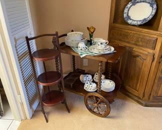  Vintage cake stand, tea card with vintage Keltcraft china designed by Noritake
