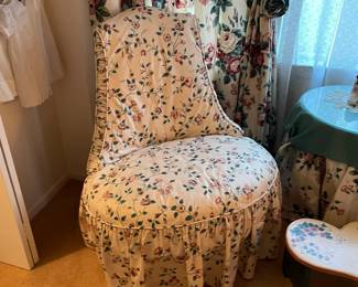 Vintage upholstered chair with removable cover