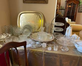 Vintage American Fostoria, cut glass, Candlewick, pressed glass, silver plate