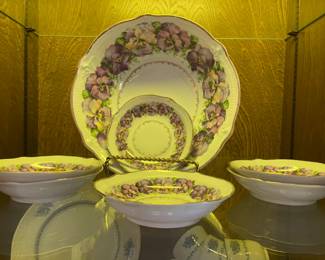 Vintage Japan china with pansy decoration