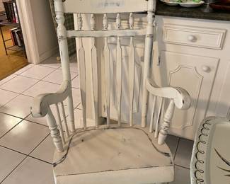 Painted wood rocking chair