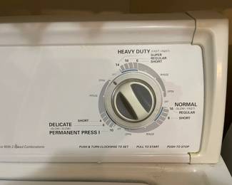 The control panel of the washer
