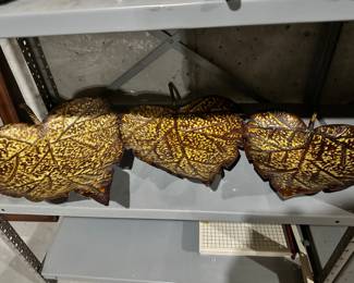 set of 3 metal leaf findings