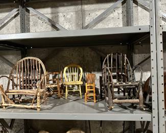 Lg wooden chairs (decor)