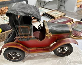Large 20" Custom Made Antique Metal & Wood Wooden Ford Model T A Car Automobile