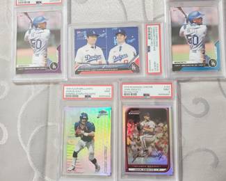 upper middle Otahni and Yamamoto # of 10 psa 10 card POP 2 only 2 in the world graded a 10! Mookie 10's , John Elway refractor POP 2 only 2 9s in the world