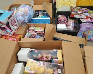 large collection of new Old stock toys , Disney, lalaloopsy,  my little pony,  cars and more 