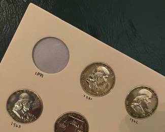 Uncirculated 1963 silver half dollars.