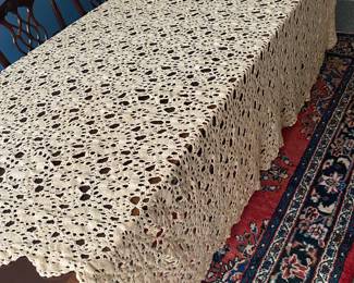 Enormous hand-knit bedspread.