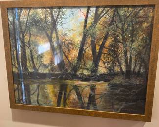 Pastel etching by Alabama artist Dorothy McDonald.