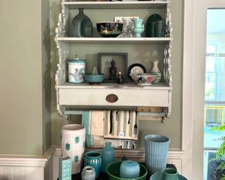 Detail of aqua smalls for sale.