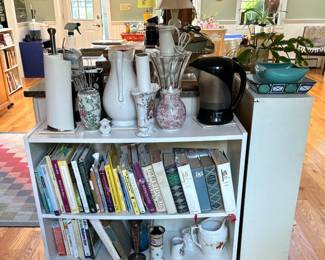 More cookbooks vases, pottery etc. Some items will be re-dispersed, as they were packed up during prep for sale of this home. 