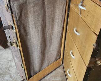 Antique Wardrobe Steamer Trunk