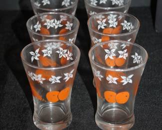 MCM orange juice glasses