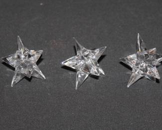 Vintage single light crystal star candle holders